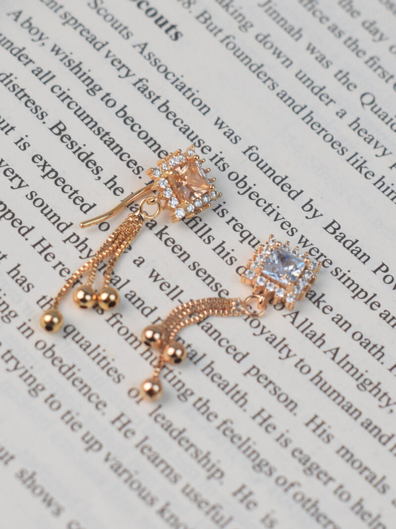 Drop chain Golden earrings